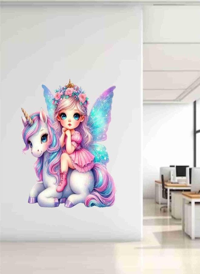 ملصق حائط جنية فتاة من سكاي أولا | ملصقات حائط فينيل أميرة لغرفة الأطفال | ملصق ذاتي اللصق بتصميم كرتوني لطيف | ديكور غرفة الأطفال (عبوة من قطعة واحدة) - Image 3